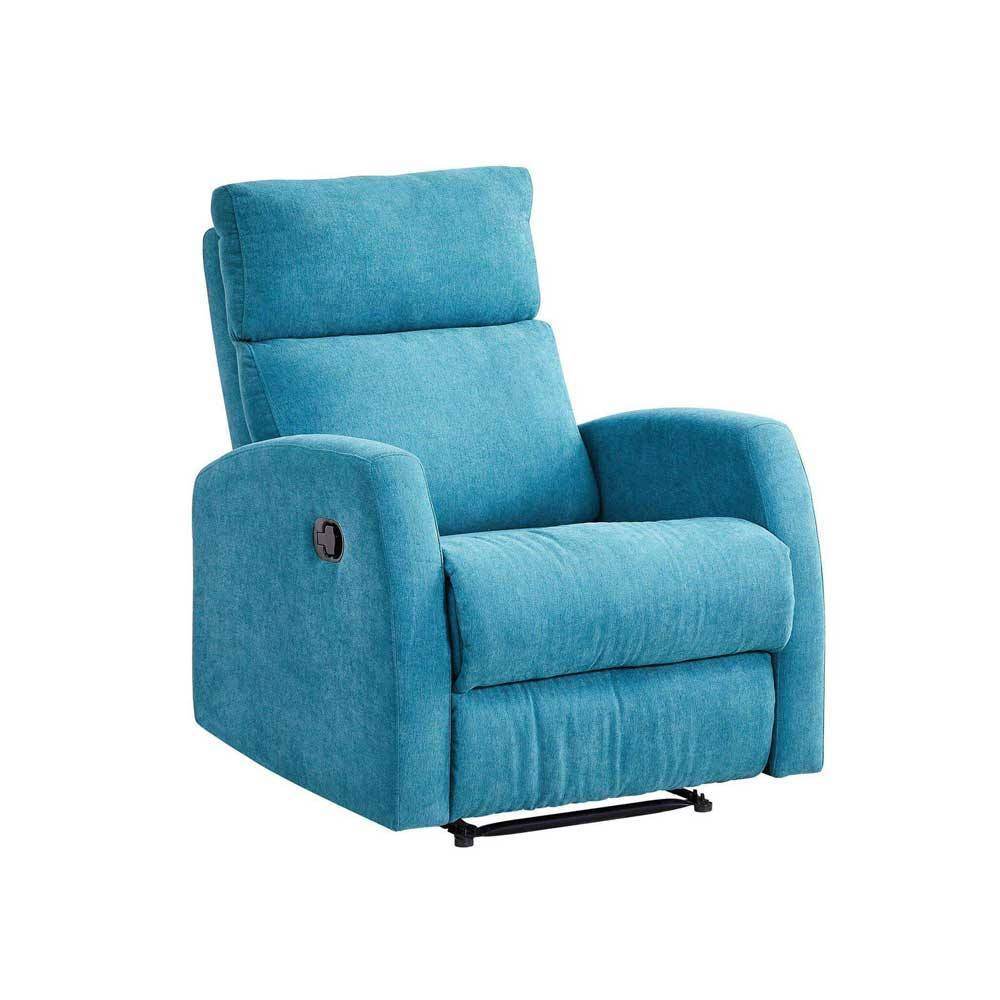 Marlene Blue Fabric Recliner Armchair Sofa Singapore