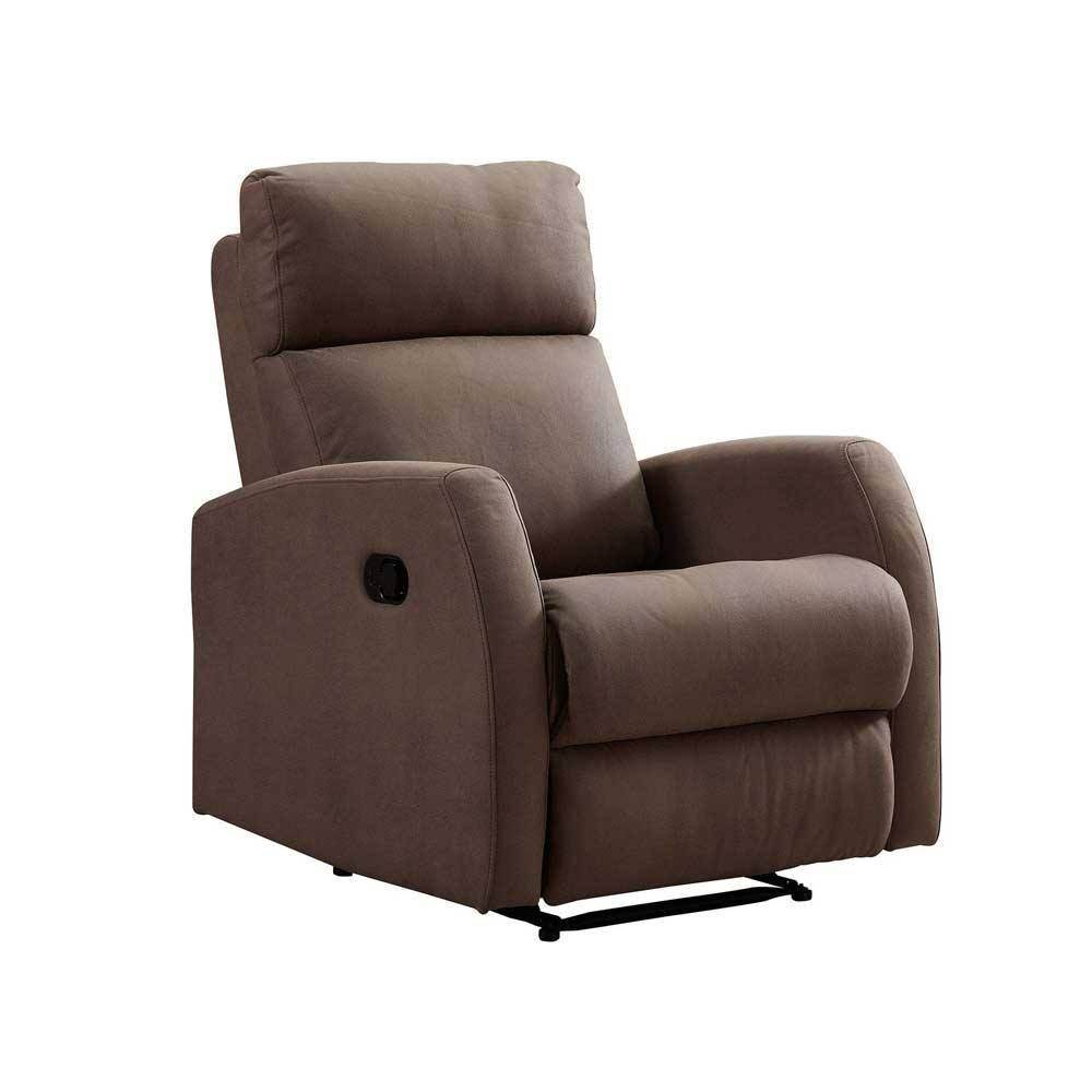 Marlene Brown Fabric Recliner Armchair Sofa Singapore