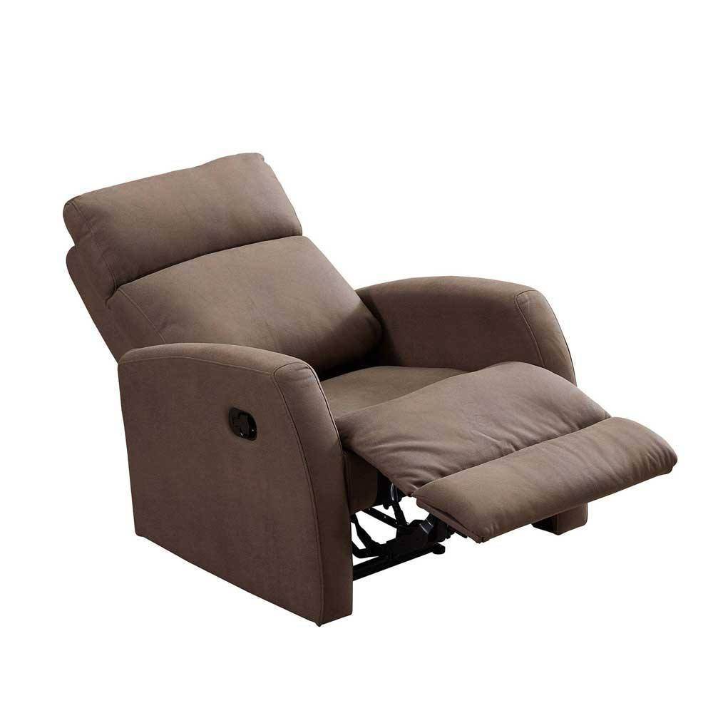 Marlene Brown Fabric Recliner Armchair Sofa Singapore