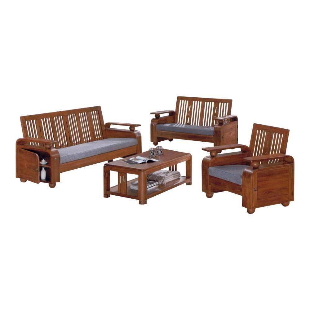 Memphis Solid Teak Wooden Sofa Set Singapore