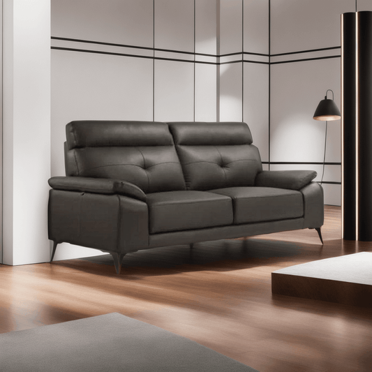 Olivier Black Leather Sofa Singapore