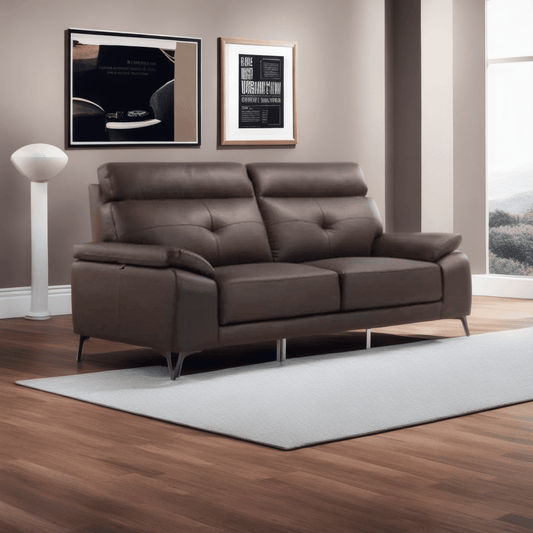 Olivier Walnut Leather Sofa Singapore