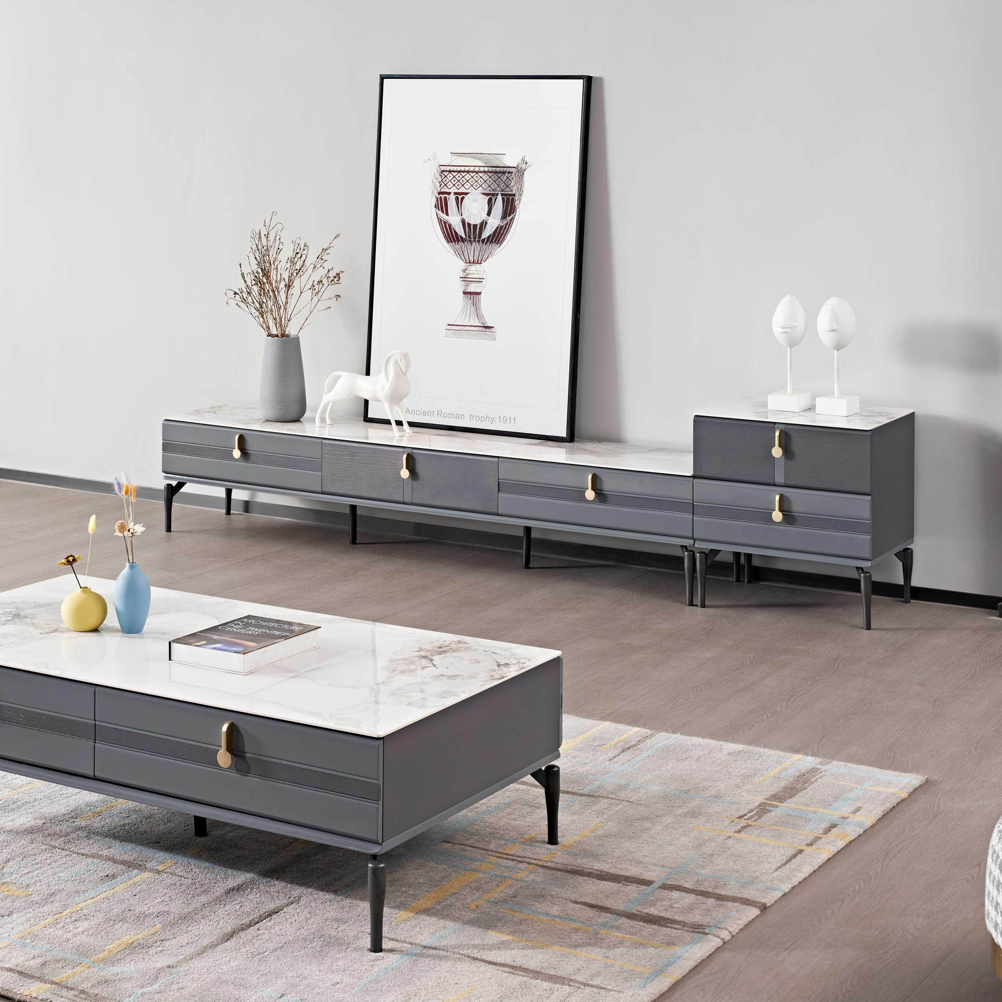 Paloma Polished Sintered Stone TV Console Singapore