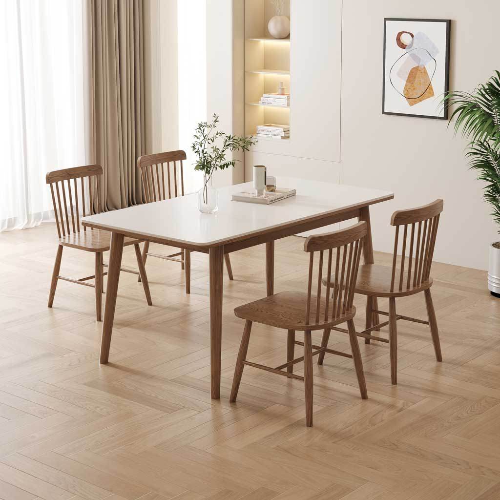 Petrina White Matte Sintered Stone Dining Table Singapore