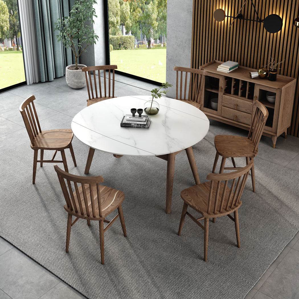 Redonda Extendable Sintered Stone Round Dining Table (1.3m) Singapore