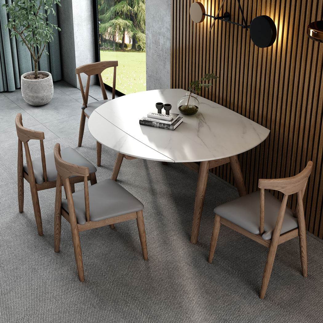 Redonda Extendable Sintered Stone Round Dining Table (1.3m) Singapore