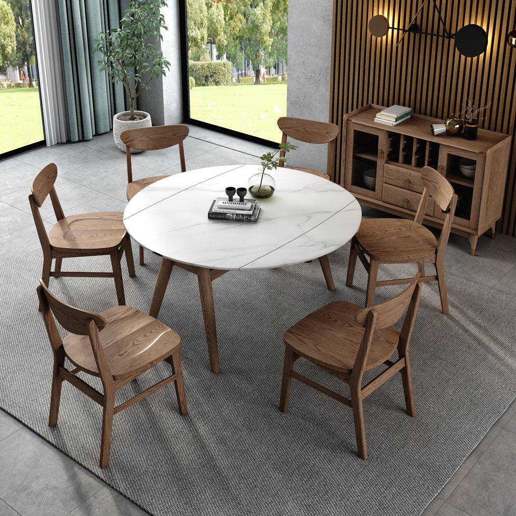 Redonda Extendable Sintered Stone Round Dining Table (1.3m) Singapore