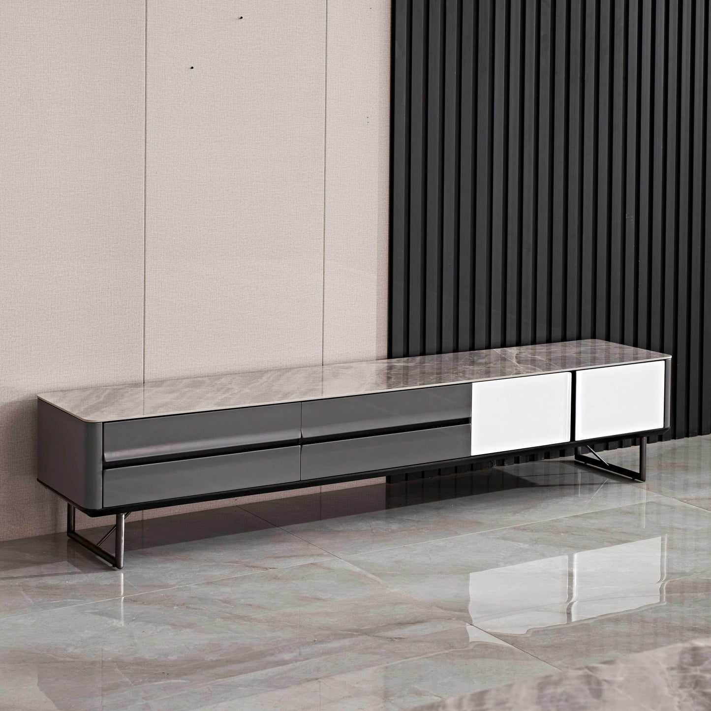 Reyna Polished Sintered Stone TV Console Singapore