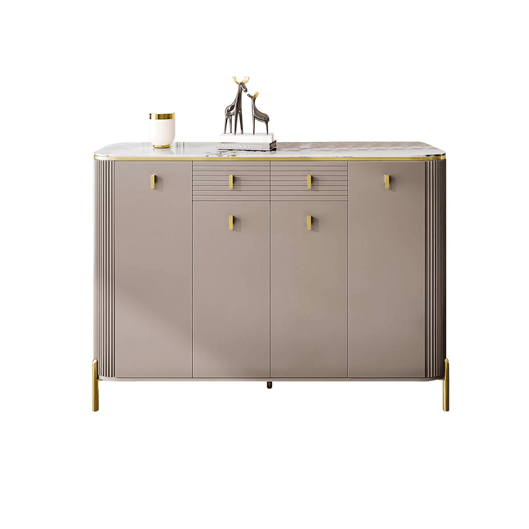 Sabine 4 Door Shoe Cabinet with Glossy Sintered Stone Top Singapore