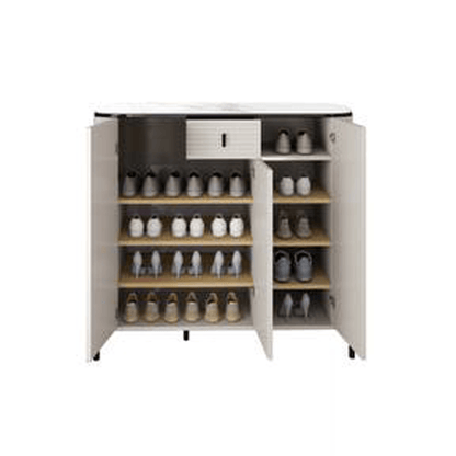 Sabino Junior 3 Door Shoe Cabinet with Glossy Sintered Stone Top Singapore