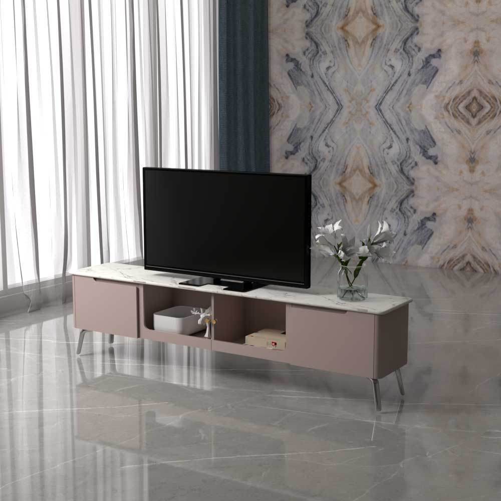 Samira Polished Sintered Stone TV Console Singapore