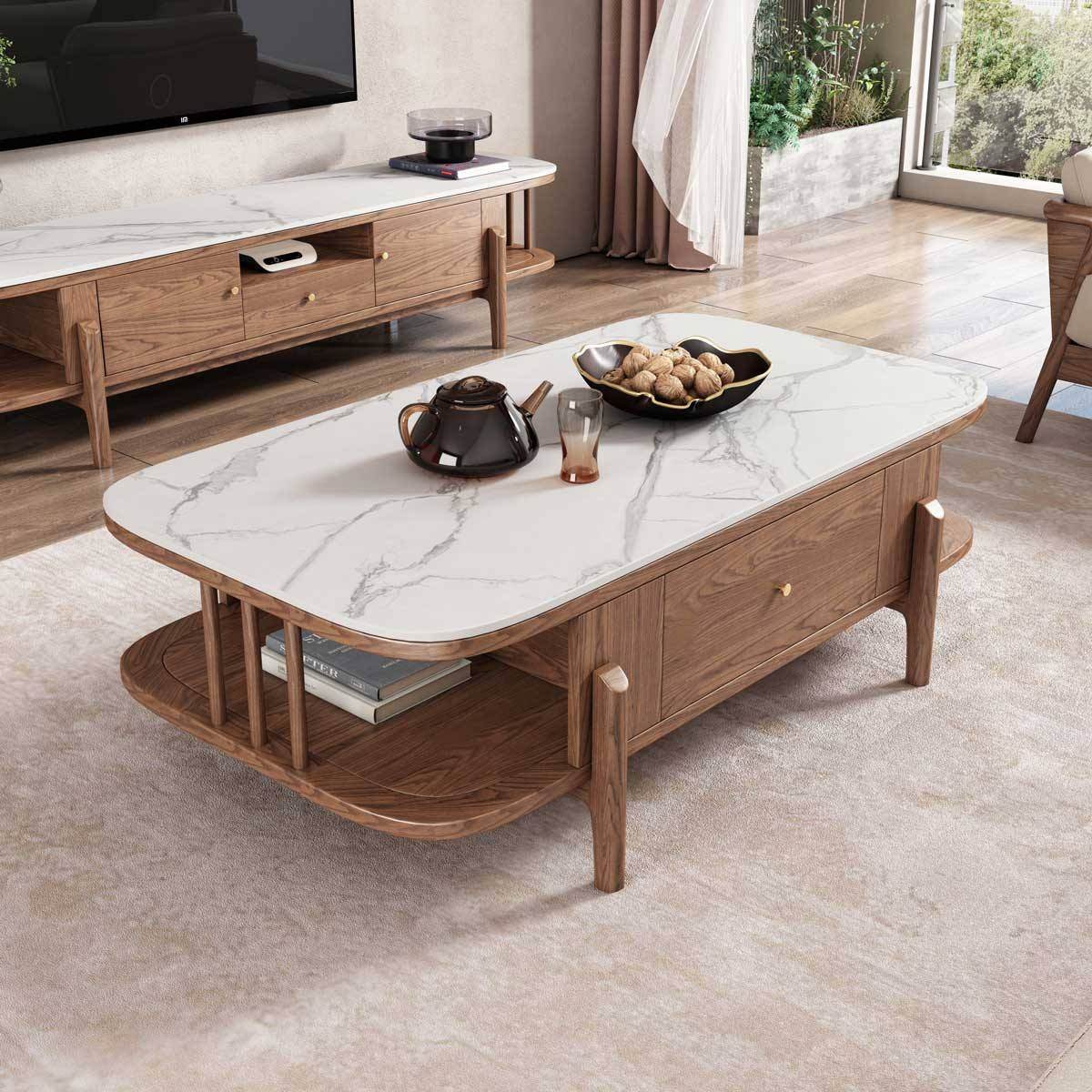 Skylar Ash Wood Coffee Table Singapore