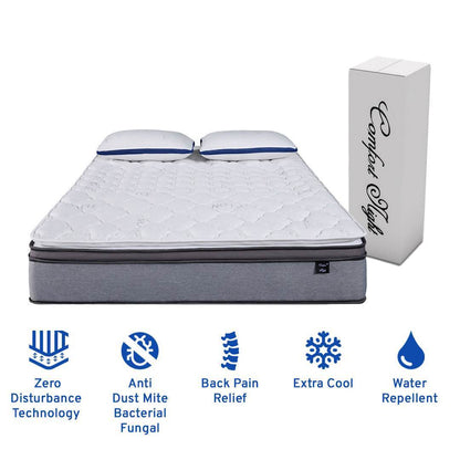 Somnuz™ Comfort Night 12 Inch Water Repellent Teflon Fabric Latex Individual Pocketed Spring Mattress Singapore