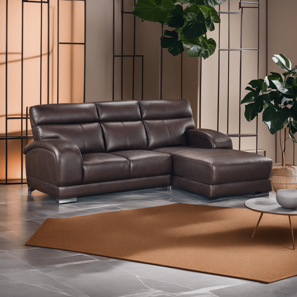 Sydney L-Shaped Faux Leather Sofa Singapore