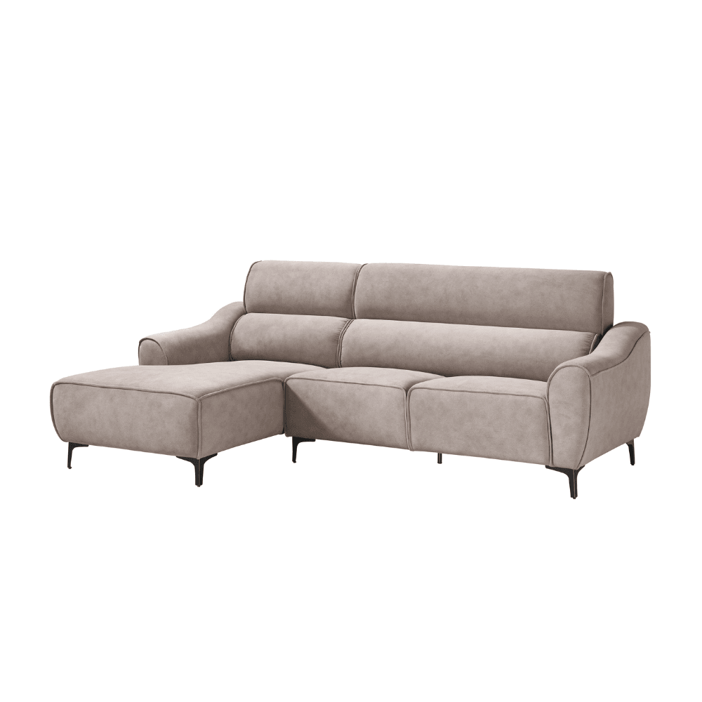 Valiant L-Shaped Brown Fabric Sofa (Pet Friendly Fabric)