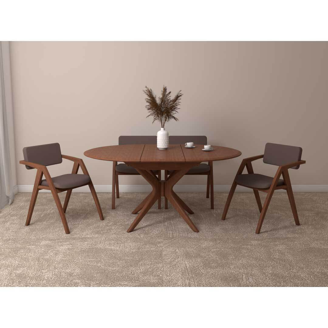 Veryl Extendable Wooden Dining Set Singapore