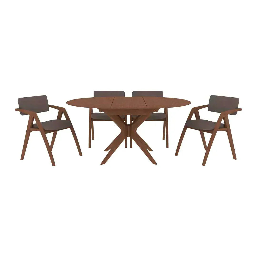 Veryl Extendable Wooden Dining Set Singapore