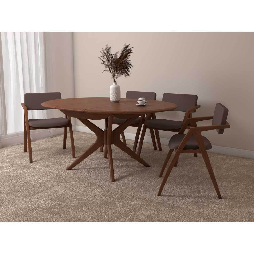 Veryl Extendable Wooden Dining Set Singapore