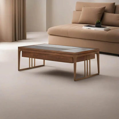 Walter Ash Wood Coffee Table with Sintered Stone Top Singapore