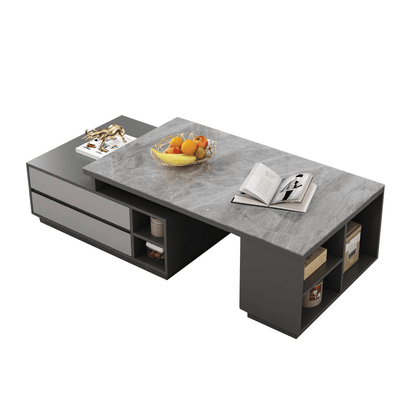 Zion Glossy Sintered Stone Extendable Coffee Table Singapore